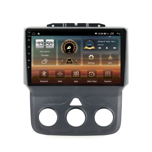 Navigatie dedicata cu Android Dodge RAM 2013 - 2018, clima manuala, 4GB RAM, Radio GPS Dual Zone, Display HD IPS 9" Touchscreen, Internet Wi-Fi si slot SIM 4G, Bluetooth, MirrorLink, USB, Waze