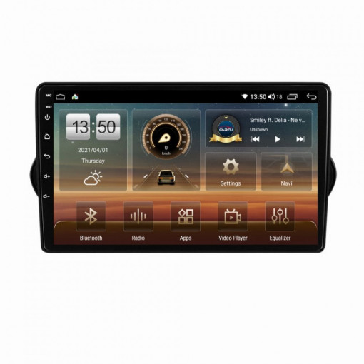 Navigatie dedicata cu Android Fiat Tipo dupa 2015, 6GB RAM, Radio GPS Dual Zone, Display HD IPS 9" Touchscreen, Internet Wi-Fi si slot SIM 4G, Bluetooth, MirrorLink, USB, Waze