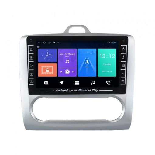 Navigatie dedicata cu Android Ford Focus II 2004 - 2011, clima automata, 1GB RAM, Radio GPS Dual Zone, Display HD IPS 8" Touchscreen, Internet Wi-Fi, Bluetooth, MirrorLink, USB, Waze