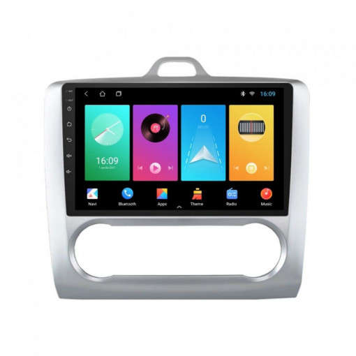 Navigatie dedicata cu Android Ford Focus II 2004 - 2011, clima automata, 2GB RAM, Radio GPS Dual Zone, Display HD IPS 9" Touchscreen, Internet Wi-Fi, Bluetooth, MirrorLink, USB, Waze