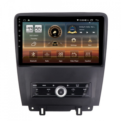 Navigatie dedicata cu Android Ford Mustang 2009 - 2014, 4GB RAM, Radio GPS Dual Zone, Display HD IPS 10" Touchscreen, Internet Wi-Fi si slot SIM 4G, Bluetooth, MirrorLink, USB, Waze