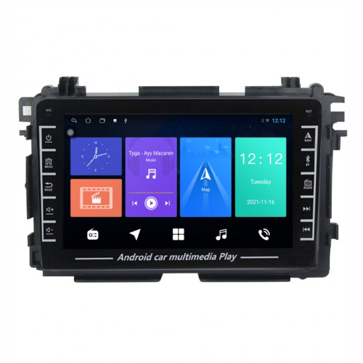 Navigatie dedicata cu Android Honda HR-V 2014 - 2021, 1GB RAM, Radio GPS Dual Zone, Display HD IPS 8" Touchscreen, Internet Wi-Fi, Bluetooth, MirrorLink, USB, Waze