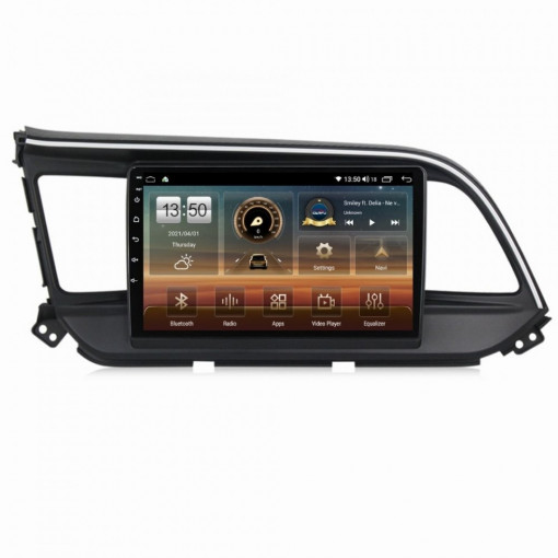 Navigatie dedicata cu Android Hyundai Elantra VI 2019 - 2020, 8GB RAM, Radio GPS Dual Zone, Display HD IPS 9" Touchscreen, Internet Wi-Fi si slot SIM 4G, Bluetooth, MirrorLink, USB, Waze