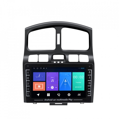 Navigatie dedicata cu Android Hyundai Santa Fe I 2000 - 2006, 1GB RAM, Radio GPS Dual Zone, Display HD IPS 8" Touchscreen, Internet Wi-Fi, Bluetooth, MirrorLink, USB, Waze