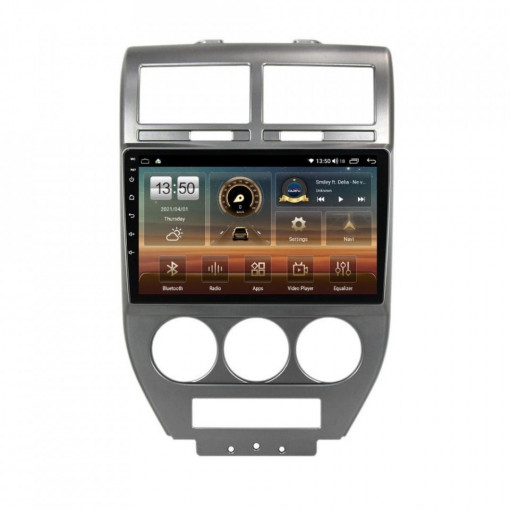 Navigatie dedicata cu Android Jeep Compass I 2006 - 2010, 6GB RAM, Radio GPS Dual Zone, Display HD IPS 10" Touchscreen, Internet Wi-Fi si slot SIM 4G, Bluetooth, MirrorLink, USB, Waze