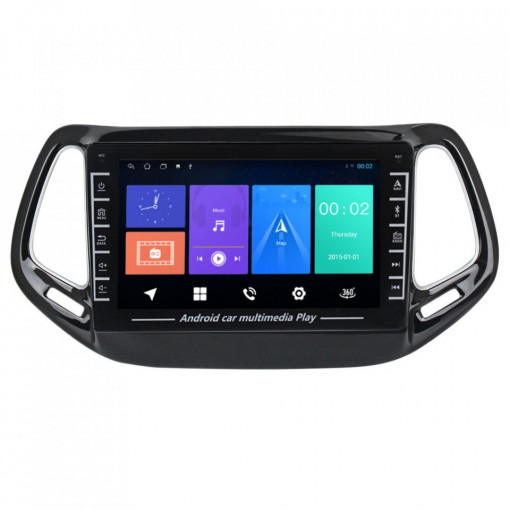 Navigatie dedicata cu Android Jeep Compass II 2016 - 2021, 1GB RAM, Radio GPS Dual Zone, Display HD IPS 8" Touchscreen, Internet Wi-Fi, Bluetooth, MirrorLink, USB, Waze