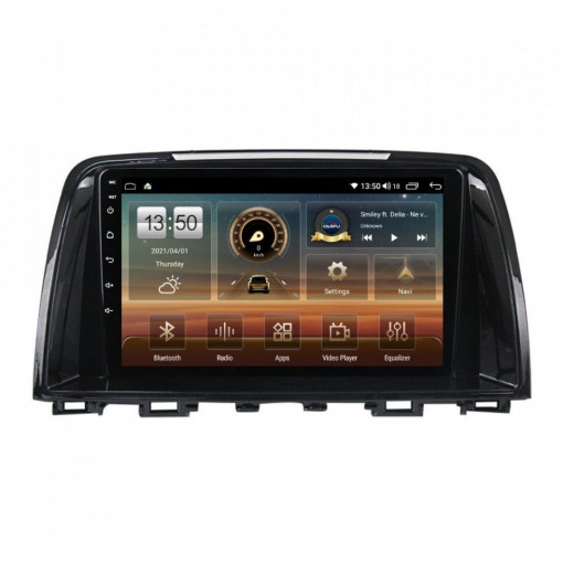 Navigatie dedicata cu Android Mazda 6 2013 - 2015, 6GB RAM, Radio GPS Dual Zone, Display HD IPS 9" Touchscreen, Internet Wi-Fi si slot SIM 4G, Bluetooth, MirrorLink, USB, Waze