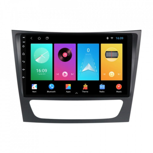 Navigatie dedicata cu Android Mercedes E-Class W211 2002 - 2009, 1GB RAM, Radio GPS Dual Zone, Display HD 9" Touchscreen, Internet Wi-Fi, Bluetooth, MirrorLink, USB, Waze