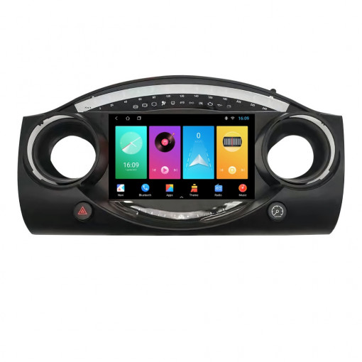 Navigatie dedicata cu Android Mini Cooper / One (R50, R52, R53) 2001 - 2008, 2GB RAM, Radio GPS Dual Zone, Display HD IPS 9" Touchscreen, Internet Wi-Fi, Bluetooth, MirrorLink, USB, Waze