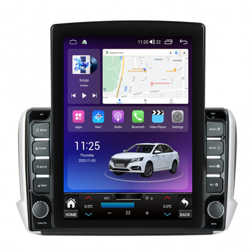 Navigatie dedicata cu Android Peugeot 208 I 2012 - 2019, 8GB RAM, Radio GPS Dual Zone, Touchscreen IPS 9.7" HD tip Tesla, Internet Wi-Fi si slot SIM 4G, Bluetooth, MirrorLink, USB, Waze