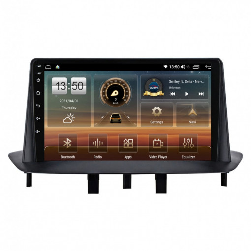 Navigatie dedicata cu Android Renault Fluence 2009 - 2016, 8GB RAM, Radio GPS Dual Zone, Display HD IPS 9" Touchscreen, Internet Wi-Fi si slot SIM 4G, Bluetooth, MirrorLink, USB, Waze