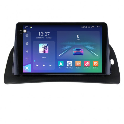 Navigatie dedicata cu Android Renault Kangoo II 2014 - 2021, 4GB RAM, Radio GPS Dual Zone, Display 2K QLED 9.5" Touchscreen, Internet Wi-Fi si slot SIM 4G, Bluetooth, MirrorLink, USB, Waze