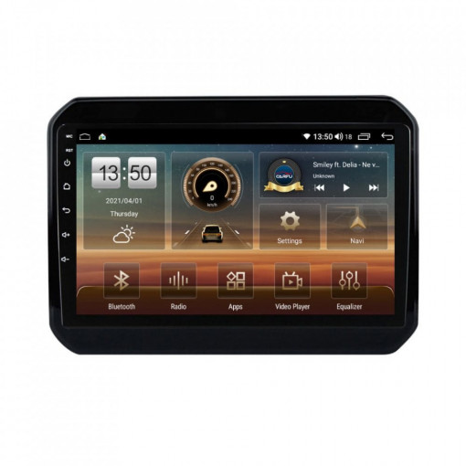 Navigatie dedicata cu Android Suzuki Ignis III dupa 2016, 8GB RAM, Radio GPS Dual Zone, Display HD IPS 9" Touchscreen, Internet Wi-Fi si slot SIM 4G, Bluetooth, MirrorLink, USB, Waze