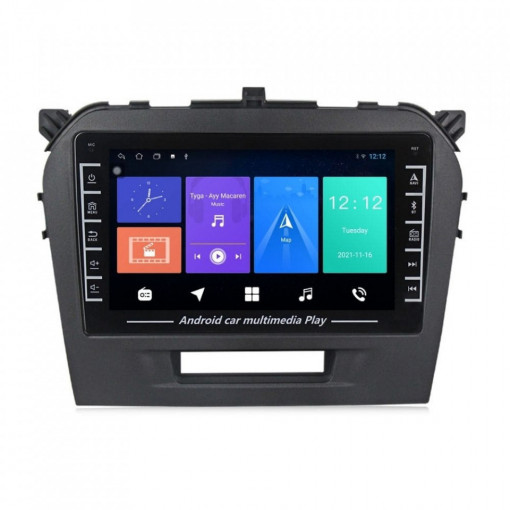 Navigatie dedicata cu Android Suzuki Vitara dupa 2015, 1GB RAM, Radio GPS Dual Zone, Display HD IPS 8" Touchscreen, Internet Wi-Fi, Bluetooth, MirrorLink, USB, Waze