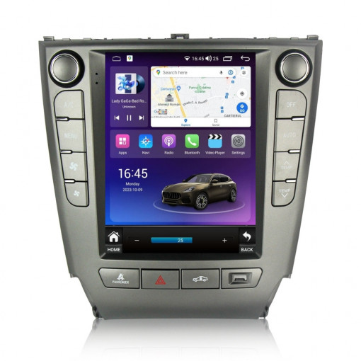 Navigatie dedicata cu Android tip tesla Lexus IS 2005 - 2013, 8GB RAM, Radio GPS Dual Zone, Touchscreen IPS 9.7" HD, Internet Wi-Fi si slot SIM 4G, Bluetooth, MirrorLink, USB, Waze