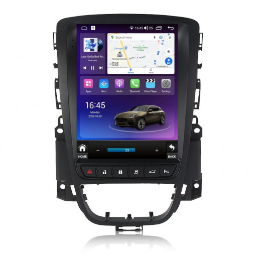 Navigatie dedicata cu Android tip tesla Opel Astra J 2009 - 2018, 4GB RAM, Radio GPS Dual Zone, Touchscreen IPS 9.7" HD, Internet Wi-Fi si slot SIM 4G, Bluetooth, MirrorLink, USB, Waze