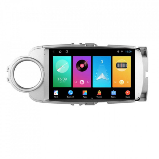 Navigatie dedicata cu Android Toyota Yaris P13 2011 - 2018, 2GB RAM, Radio GPS Dual Zone, Display HD 9" Touchscreen, Internet Wi-Fi, Bluetooth, MirrorLink, USB, Waze