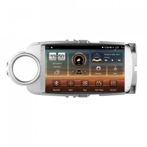 Navigatie dedicata cu Android Toyota Yaris P13 2011 - 2018, 8GB RAM, Radio GPS Dual Zone, Display HD IPS 9" Touchscreen, Internet Wi-Fi si slot SIM 4G, Bluetooth, MirrorLink, USB, Waze