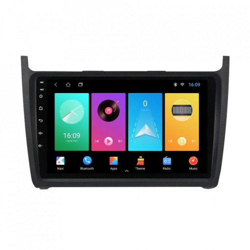 Navigatie dedicata cu Android VW Polo 6R 2009 - 2018, 2GB RAM, Radio GPS Dual Zone, Display HD 9" Touchscreen, Internet Wi-Fi, Bluetooth, MirrorLink, USB, Waze