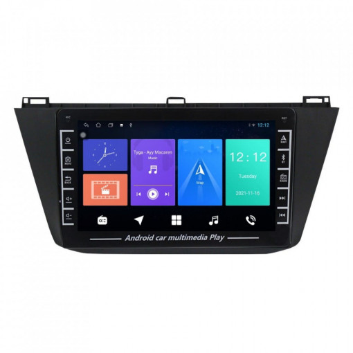 Navigatie dedicata cu Android VW Tiguan II dupa 2016, 1GB RAM, Radio GPS Dual Zone, Display HD IPS 8" Touchscreen, Internet Wi-Fi, Bluetooth, MirrorLink, USB, Waze
