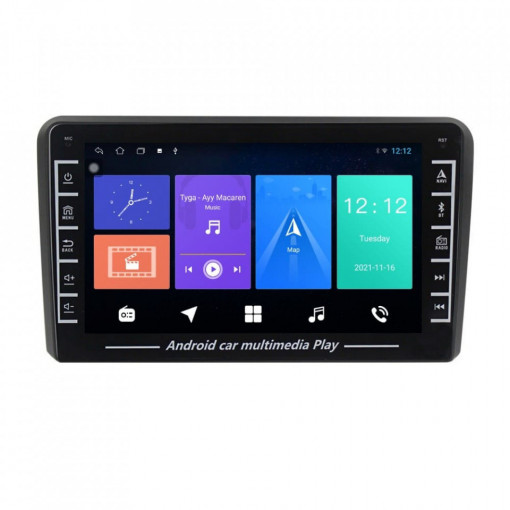 Navigatie dedicata cu Android Audi A3 (8P1) 2003 - 2013, 1GB RAM, Radio GPS Dual Zone, Display HD IPS 8" Touchscreen, Internet Wi-Fi, Bluetooth, MirrorLink, USB, Waze