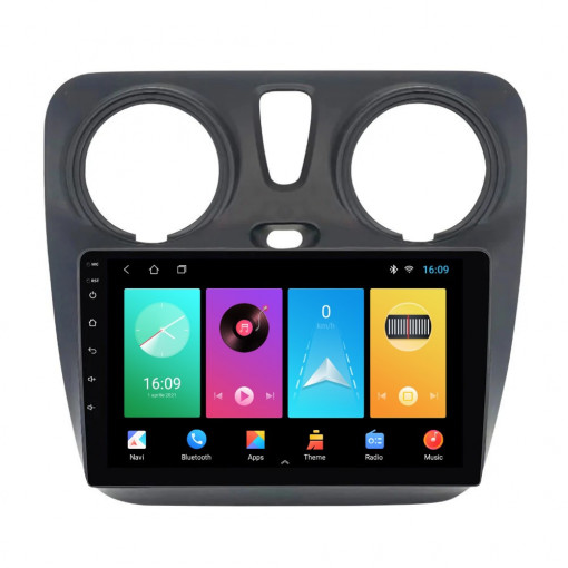 Navigatie dedicata cu Android Dacia Dokker dupa 2012, 1GB RAM, Radio GPS Dual Zone, Display HD IPS 9" Touchscreen, Internet Wi-Fi, Bluetooth, MirrorLink, USB, Waze