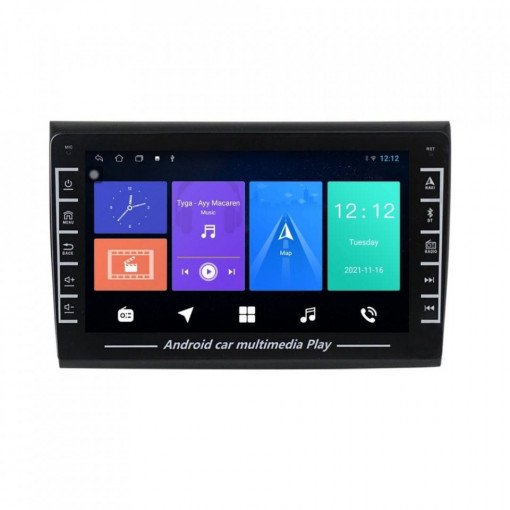 Navigatie dedicata cu Android Fiat Bravo 2007 - 2016, 1GB RAM, Radio GPS Dual Zone, Display HD IPS 8" Touchscreen, Internet Wi-Fi, Bluetooth, MirrorLink, USB, Waze