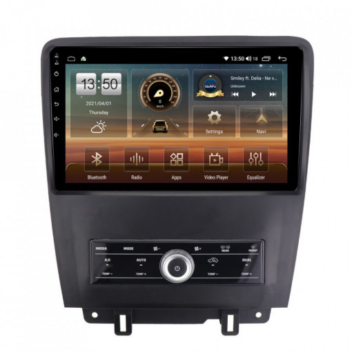 Navigatie dedicata cu Android Ford Mustang 2009 - 2014, 6GB RAM, Radio GPS Dual Zone, Display HD IPS 10" Touchscreen, Internet Wi-Fi si slot SIM 4G, Bluetooth, MirrorLink, USB, Waze