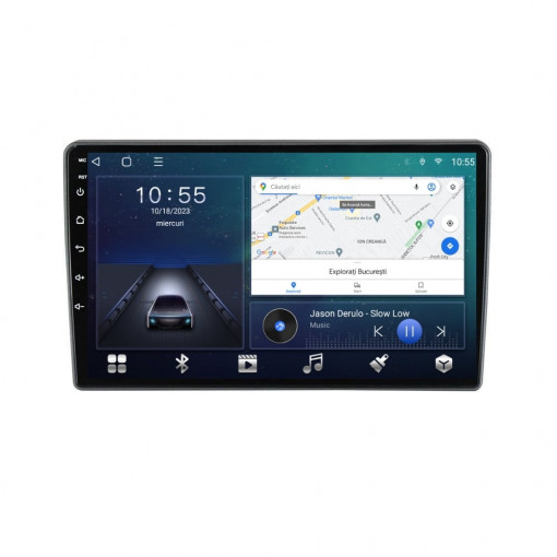 Navigatie dedicata cu Android Ford Transit / Tourneo Custom dupa 2018, 2GB RAM, Radio GPS Dual Zone, Display HD QLED 10'' Touchscreen, Internet Wi-Fi si slot SIM 4G, Bluetooth, MirrorLink, USB