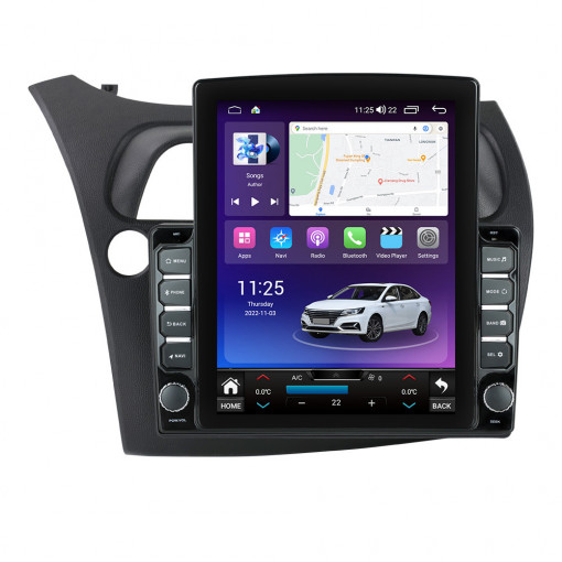 Navigatie dedicata cu Android Honda Civic VIII Hatchback 2006 - 2011, 4GB RAM, Radio GPS Dual Zone, Touchscreen IPS 9.7" HD tip Tesla, Internet Wi-Fi si slot SIM 4G, Bluetooth, MirrorLink, USB, Waze