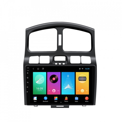 Navigatie dedicata cu Android Hyundai Santa Fe I 2000 - 2006, 1GB RAM, Radio GPS Dual Zone, Display HD 9" Touchscreen, Internet Wi-Fi, Bluetooth, MirrorLink, USB, Waze