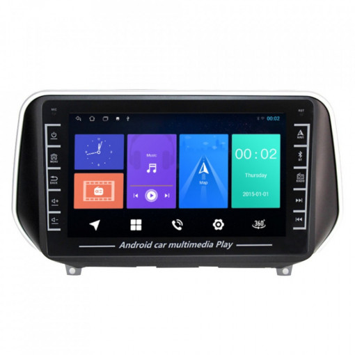 Navigatie dedicata cu Android Hyundai Santa Fe IV dupa 2018, 1GB RAM, Radio GPS Dual Zone, Display HD IPS 8" Touchscreen, Internet Wi-Fi, Bluetooth, MirrorLink, USB, Waze