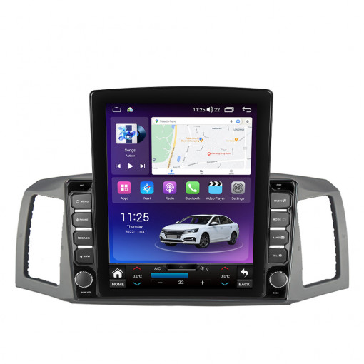 Navigatie dedicata cu Android Jeep Grand Cherokee III 2004 - 2007 fara navigatie originala, 4GB RAM, Radio GPS Dual Zone, Touchscreen IPS 9.7" HD tip Tesla, Internet Wi-Fi si slot SIM 4G, Bluetooth, MirrorLink, USB, Waze
