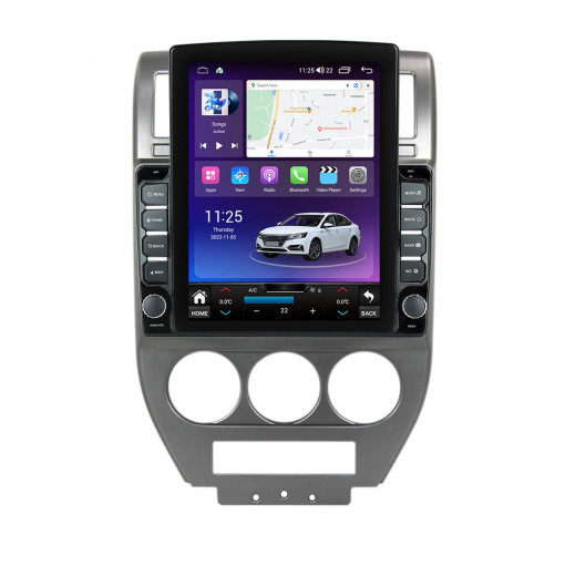 Navigatie dedicata cu Android Jeep Patriot I 2006 - 2010, 4GB RAM, Radio GPS Dual Zone, Touchscreen IPS 9.7" HD tip Tesla, Internet Wi-Fi si slot SIM 4G, Bluetooth, MirrorLink, USB, Waze