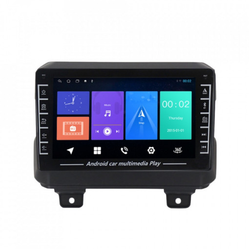 Navigatie dedicata cu Android Jeep Wrangler IV dupa 2018, 1GB RAM, Radio GPS Dual Zone, Display HD IPS 8" Touchscreen, Internet Wi-Fi, Bluetooth, MirrorLink, USB, Waze