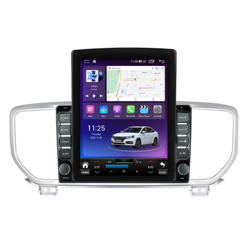 Navigatie dedicata cu Android Kia Sportage 2018 - 2021, 4GB RAM, Radio GPS Dual Zone, Touchscreen IPS 9.7" HD tip Tesla, Internet Wi-Fi si slot SIM 4G, Bluetooth, MirrorLink, USB, Waze