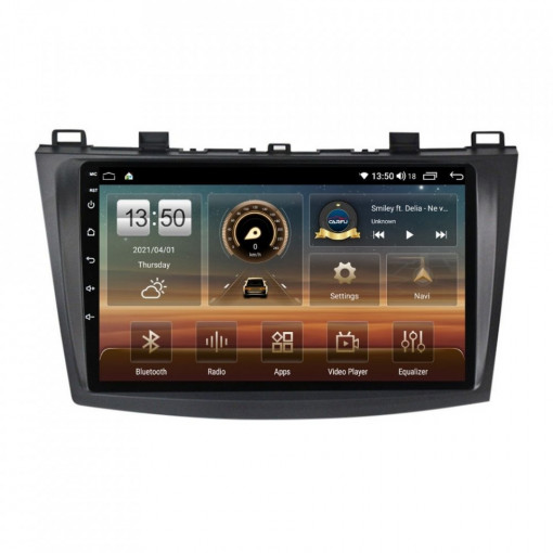 Navigatie dedicata cu Android Mazda 3 2009 - 2013, 8GB RAM, Radio GPS Dual Zone, Display HD IPS 9" Touchscreen, Internet Wi-Fi si slot SIM 4G, Bluetooth, MirrorLink, USB, Waze