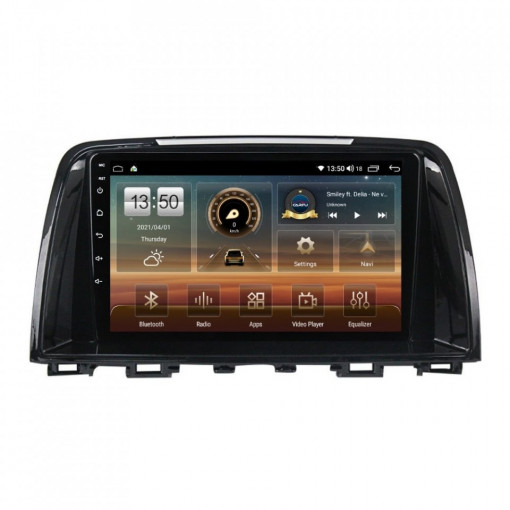 Navigatie dedicata cu Android Mazda 6 2013 - 2015, 4GB RAM, Radio GPS Dual Zone, Display HD IPS 9" Touchscreen, Internet Wi-Fi si slot SIM 4G, Bluetooth, MirrorLink, USB, Waze
