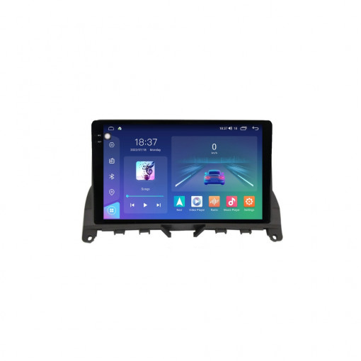 Navigatie dedicata cu Android Mercedes C-Class W204 2007 - 2011, 4GB RAM, Radio GPS Dual Zone, Display 2K QLED 9.5" Touchscreen, Internet Wi-Fi si slot SIM 4G, Bluetooth, MirrorLink, USB
