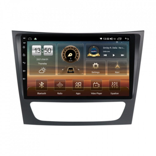 Navigatie dedicata cu Android Mercedes E-Class W211 2002 - 2009, 8GB RAM, Radio GPS Dual Zone, Display HD IPS 9" Touchscreen, Internet Wi-Fi si slot SIM 4G, Bluetooth, MirrorLink, USB, Waze