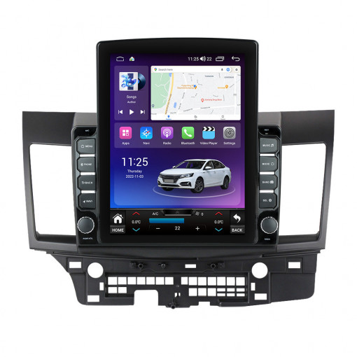 Navigatie dedicata cu Android Mitsubishi Lancer dupa 2007, 4GB RAM, Radio GPS Dual Zone, Touchscreen IPS 9.7" HD tip Tesla, Internet Wi-Fi si slot SIM 4G, Bluetooth, MirrorLink, USB, Waze