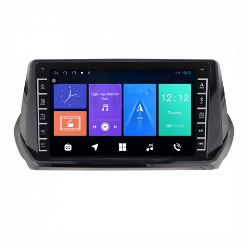 Navigatie dedicata cu Android Peugeot 2008 II dupa 2019, 1GB RAM, Radio GPS Dual Zone, Display HD IPS 8" Touchscreen, Internet Wi-Fi, Bluetooth, MirrorLink, USB, Waze