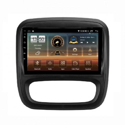 Navigatie dedicata cu Android Renault Trafic III 2014 - 2019, 6GB RAM, Radio GPS Dual Zone, Display HD IPS 9" Touchscreen, Internet Wi-Fi si slot SIM 4G, Bluetooth, MirrorLink, USB, Waze