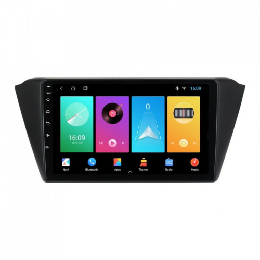 Navigatie dedicata cu Android Skoda Fabia III 2014 - 2021, 2GB RAM, Radio GPS Dual Zone, Display HD 9" Touchscreen, Internet Wi-Fi, Bluetooth, MirrorLink, USB, Waze