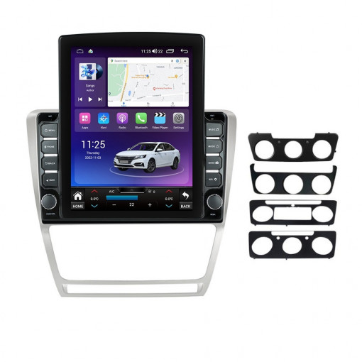 Navigatie dedicata cu Android Skoda Octavia II 2009 - 2013, 4GB RAM, Radio GPS Dual Zone, Touchscreen IPS 9.7" HD tip Tesla, Internet Wi-Fi si slot SIM 4G, Bluetooth, MirrorLink, USB, Waze