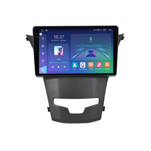 Navigatie dedicata cu Android Ssangyong Korando 2013 - 2019, 8GB RAM, Radio GPS Dual Zone, Display 2K QLED 9.5" Touchscreen, Internet Wi-Fi si slot SIM 4G, Bluetooth, MirrorLink, USB
