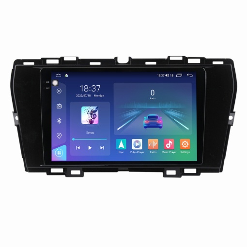 Navigatie dedicata cu Android Ssangyong Korando dupa 2019, 8GB RAM, Radio GPS Dual Zone, Display 2K QLED 9.5" Touchscreen, Internet Wi-Fi si slot SIM 4G, Bluetooth, MirrorLink, USB