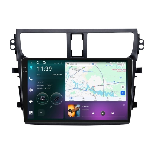 Navigatie dedicata cu Android Suzuki Celerio dupa 2014, 12GB RAM, Radio GPS Dual Zone, Display 2K QLED 9.5" Touchscreen, Internet Wi-Fi si slot SIM 4G, Bluetooth, MirrorLink, USB