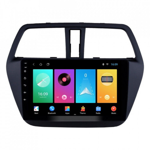 Navigatie dedicata cu Android Suzuki SX4 S-Cross dupa 2013, 1GB RAM, Radio GPS Dual Zone, Display HD 9" Touchscreen, Internet Wi-Fi, Bluetooth, MirrorLink, USB, Waze
