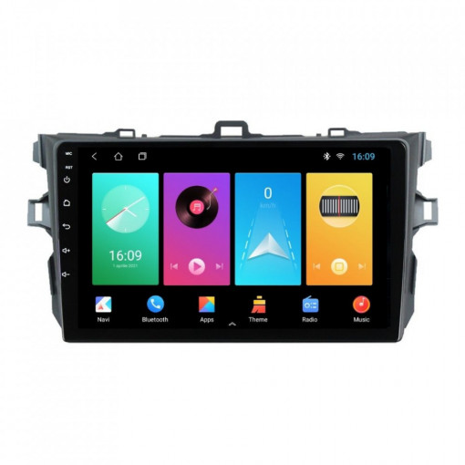 Navigatie dedicata cu Android Toyota Corolla 2007 - 2013, 1GB RAM, Radio GPS Dual Zone, Display HD 9" Touchscreen, Internet Wi-Fi, Bluetooth, MirrorLink, USB, Waze